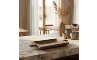 Wooden Tray with Handles Decorative Vintage Wooden Serving Tray Farmhouse Decor for Guesthouse