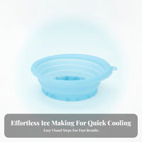 Silicone Cold Facial Bath Bowl Foldable Design Cold Facial Bath Bowl Ribbed Sides Skincare Tool