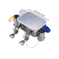 Mount Fishing Utility Box Multi-Functional Boat Railing Box Heavy Duty Clamp-on Boat Tackle Holder Drainage Holes for Anglers, Yachting