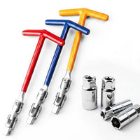 T-Type Spark Plug Socket Wrench with Universal Joint
