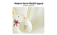 Hare Ceramic Spoon Cute Design Bunny Face Spoon High-Temperature Resistant for Home Cooks, Families