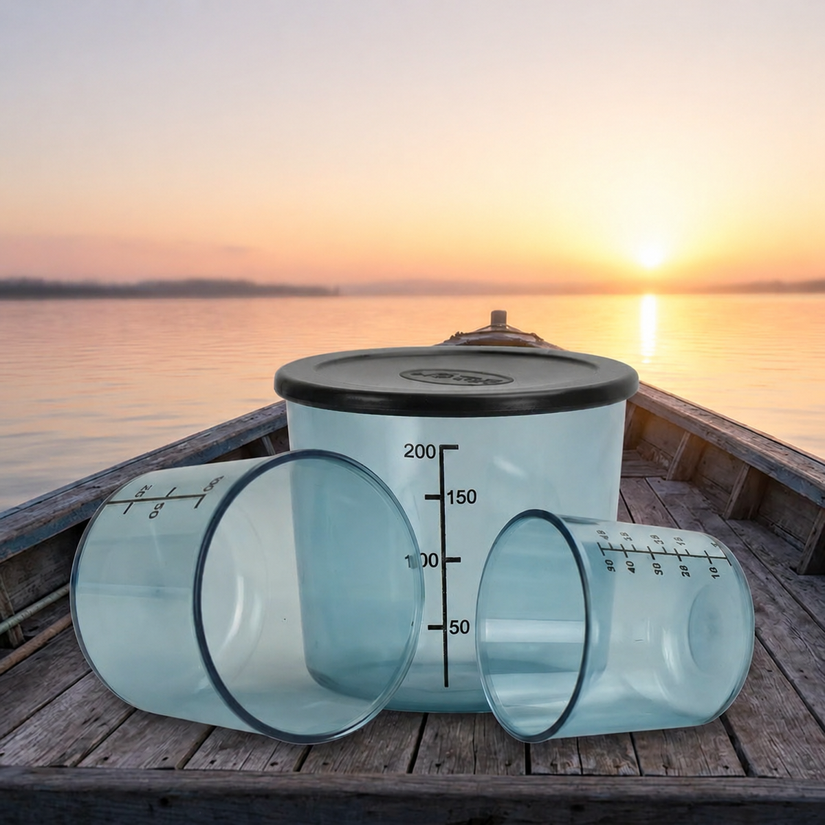 Fishing Bait Cups, Mixing Bait, Offshore Fishing Pond, Taiwan-style Fishing, With Scale, With Lid, Set of 4