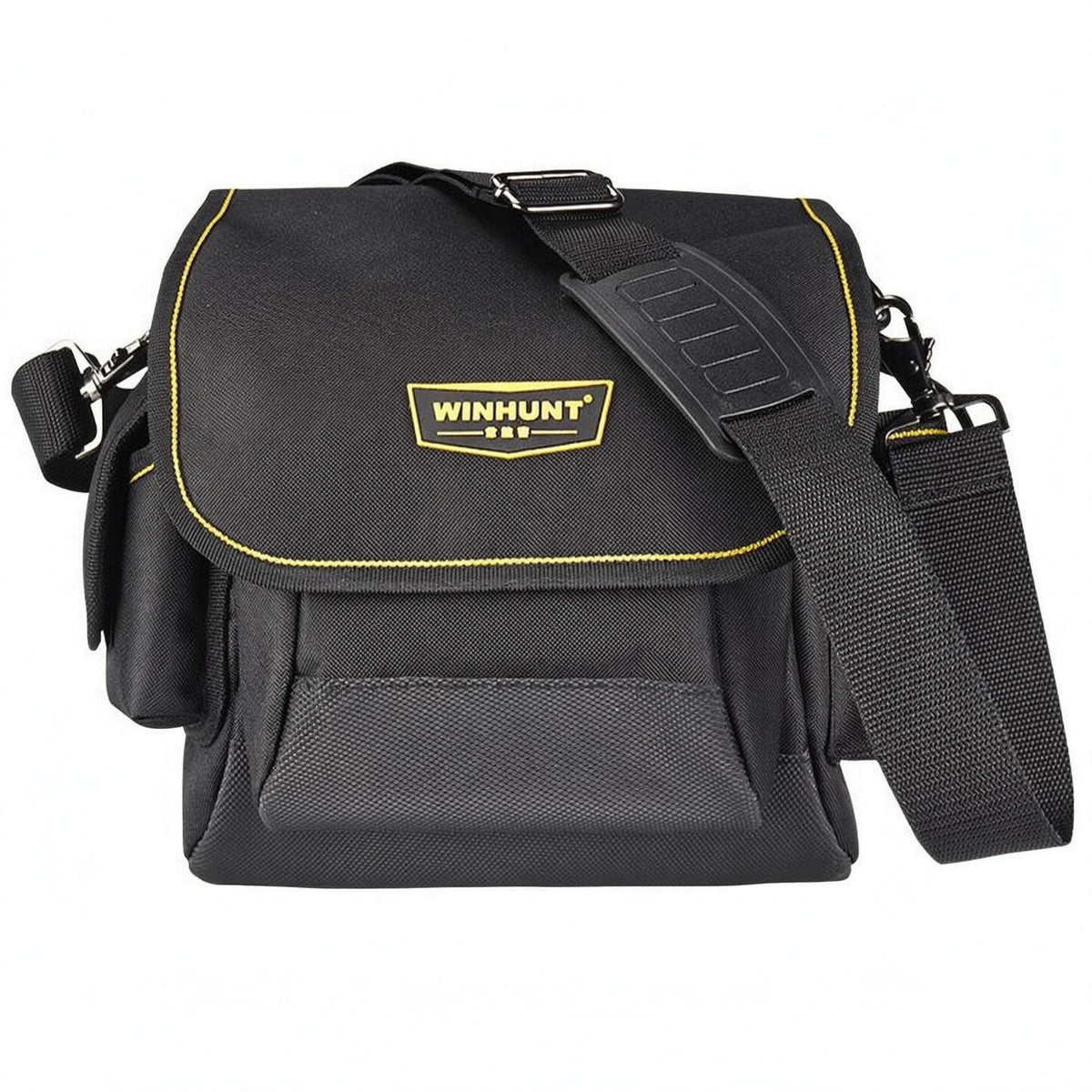 Reinforced Bottom Multifunction Tool Bag Adjustable Shoulder Strap Electrician Tool Bag Front Pocket Work Gear Side Pockets for Electricians, Job Site