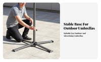 Foldable Umbrella Cross Base Stable Foldable Umbrella Stand Universal Fit Metal Parasol Stand for Market Vendors, Garden, Deck
