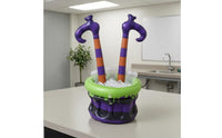 Striped Legs Inflatable Halloween Ice Tub Hooked Shoes Witch-Leg Ice Tub Dripping Accents Drink Cooler Easy to Store