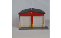 Flat Roof 1:64 Scale Garage Model Vehicle Openings Corrugated Garage Model for Scene Building