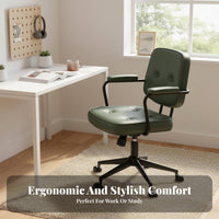 Height Adjustable Upholstered Rolling Task Chair Wheeled Base Upholstered Rolling Vanity Chair Ergonomic supportrest rotating Stool Soft Upholstery for Students, Teens, Women, Study Room, Bedroom