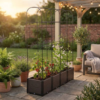 U-shaped Planter & Garden Support Set, 180cm, 42cm Width, Home Vegetable Garden, Balcony Garden, Climbing Plants Cultivation Kit