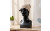 Mannequin Head with Shoulders Reflective Male Mannequin Head Smooth for Countertop Displays