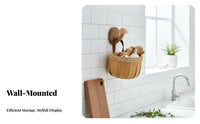 Wall Mount Garlic Holder Space Saving Kitchen Organizer Basket Breathable Design Woven Wall Basket for Pantry, Washroom