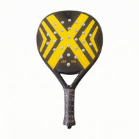 Rigid Padel Racket with Wrist Strap Teardrop-Shaped Perforated Padel Racket Versatile Paddle Stable for Families, Beginners, Outdoor Play