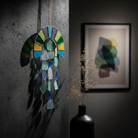 Hanging Wind Chime Colorful Suncatcher Decorative Hanging Ornament with Cord for Wall
