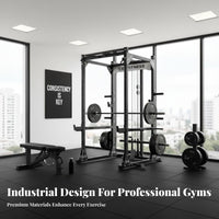 Multifunctional Power Cage Commercial Grade Multi-Functional Power Cage Adjustable Home Fitness Setup for Fitness Enthusiasts, Bodybuilders