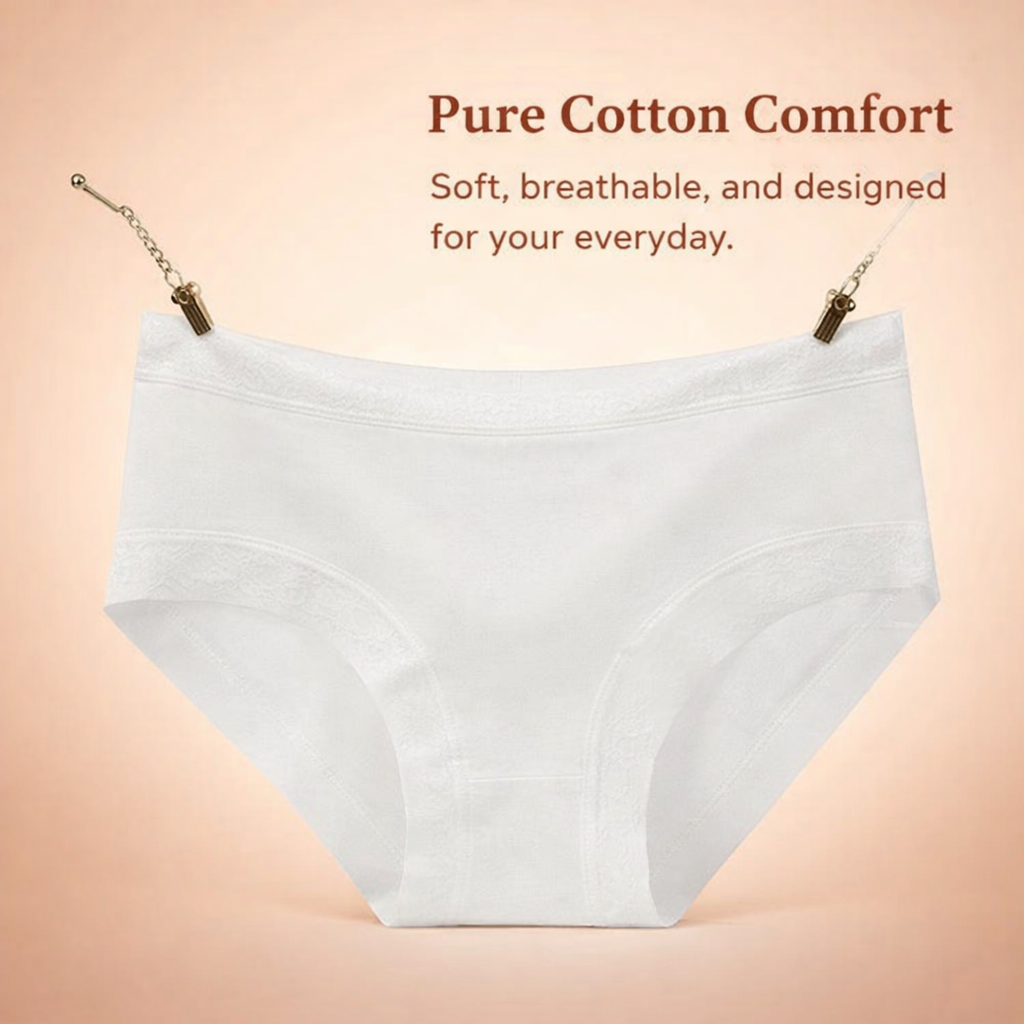 Underwear Women Knickers for Everyday Wear, Soft Breathable Panties with Mid Rise Waist Design, 95% Blend Material for Daily Use Comfort