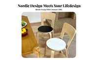 Nordic Design Bentwood Chair with Cutout Back Mid-Century Modern-Century Modern Design Bentwood Frame Chair Vintage Rustic Look Dining Seating Space-Saving for Cafe Owners, Interior Designers, Homeowners, Restaurant, Kitchen, Home Office, Living Room