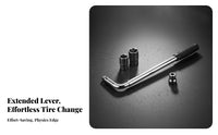 Labor Saving 4 Way Wheel Wrench Heavy Duty 4 Way Lug Wrench Universal Fit Sockets for DIYers, Emergency, Roadside