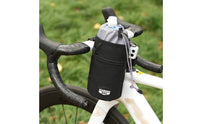 Bike Water Bottle Holder with Mesh Pocket Cylindrical Handlebar Bottle Holder Portable for Commuters, Commuting