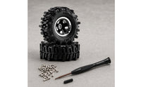 RC Car Wheel and Tire Assembly Aluminum Alloy RC Wheel with Rubber Tire Wear-Resistant for 1/30   SCX30