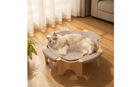 Cat Hammock with Wooden Frame Elevated Cat Hammock Easy to Hygienic Pet Resting Area for Cats, Floor