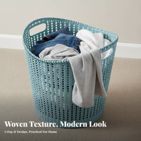 Imitation Rattan container Woven Design Laundry Hamper adaptable for Dormitory