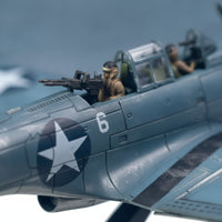 1/72 Scale SBD Dauntless with Display Stand Diecast Douglas SBD Dauntless Collectible Dive Attack Aircraft Model with Display Stand Detailed for Collectors