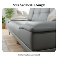 Cat Scratch Resistant Foldable Sofa Bed Space Saving Futon Sofa Bed Multi-Purpose-Use 2-Seater Convertible Futon Easy Assembly for Pet Owners, Apartment Dwellers, Young Adults, Small Areas, Bedroom, Home Office