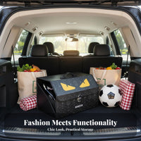 Foldable Car Storage Box Space Saving Foldable Trunk Box Large Capacity Foldable Trunk Container for Families, Drivers, Road Trips, Camping, Garage