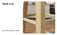 Sturdy Construction Simple Wooden Stool Heavy Duty Wooden Bar Stool Easy Assembly Household Furniture Built-in Footrests for Adults, Homeowners, Cafe, Dining Room, Pub