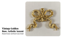Resin Bow Hanging Elegant Design Resin Bowknot Ornament Intricate Details Gold Bow Wall Decor for DIY Enthusiasts, Entryway