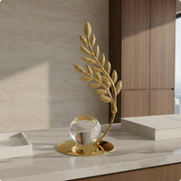 Desk Decor Elegant Luxury Desk Sculpture Modern Leaf Design Sculpture for Living Room