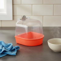 Easy to Clean Transparent Bird Bathing Enclosure Anti-Splash Bird Bath Basin with Cover