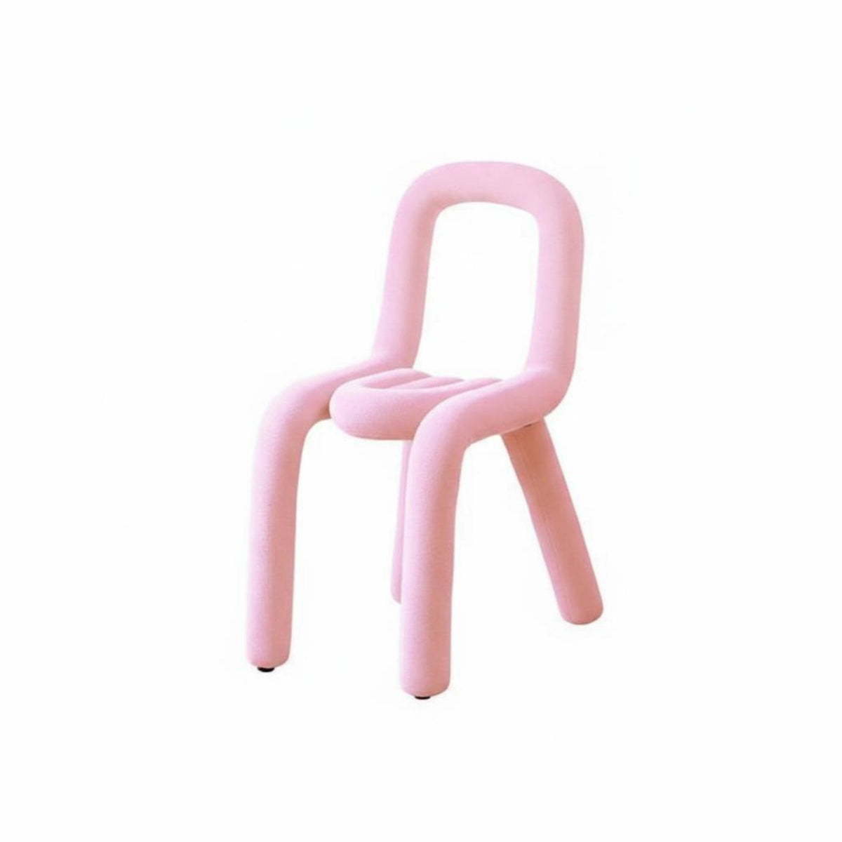 Unique Shape Upholstered Tube Chair Modern Aesthetic Vanity Stool Wavy Backrest Home Furniture Soft & Comfortable for Young Adults, Homeowners, Apartment Dwellers, Bedroom, Makeup Room, Dressing Area, Entryway