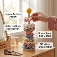 Dining Table Paper Towel Holder for Kitchen and Desktop, Freestanding Bamboo Countertop Roll Wood Dispensing Organizer for Cling Film