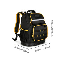 Electrician Tool Organizer Backpack Breathable Padded Back Molded Base Tool Backpack USB Charging Port for Electricians, Technicians
