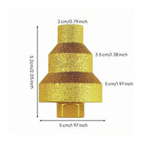 Chamfering Diamond Step Drill Bit Abrasive Stepped Cone Drill Bit Wear-Resistant Tapered Reamer Gold-Colored