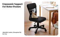 Adjustable Height Ergonomic Mesh Back Rolling Chair Space-Saving Rolling Mesh Task Chair 360-Degree Swivel Office Furniture Easy Assembly for Students, Gamers, Study Room, Bedroom