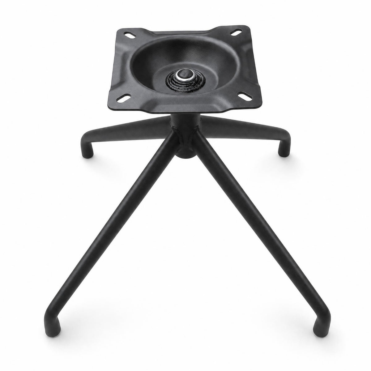 Splayed Legs Swivel Chair Base Square Mounting Plate Four-Legged Chair Base Black Metal Home Hardware 38 Cm Height