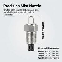 304 Stainless Steel Misting Nozzle for Garden Impact Atomizing Spray, Landscape Cooling Outdoor Humidification Patio