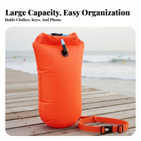 Buoyancy Support Swimming Safety Buoy with Dry Bag Waterproof Storage Tow Buoy High Visibility for Triathlon Training, Rafting, Kayaking