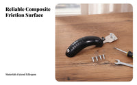 Wear-Resistant Rear Wheel Brake | Curved Grip Surface, Easy Installation Brake with Mounting Plate