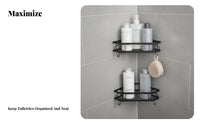 Drillincluded Installation Adhesive Corner Holder No Drilling Adhesive Wall Shelf Set Waterproof Bathroom Organizer Space-Saving for Homeowners, Families, Students, Shower, Restroom, Powder Room, Kitchen