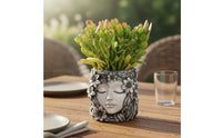 Artistic Design Divine Head Planter Pot Vintage Finish Face Flower Pot Artisanal Look Head Planter for Gardeners, Desktop, Garden, Patio, Windowsill