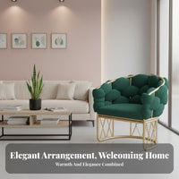 Upholstered Two-Seater Light Luxury Aesthetic Puff-Tufted Armchair Nordic Aesthetic Soft Upholstery for Business Owners