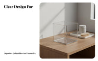 Transparent Box with Hinged Lid Multipurpose Clear Acrylic Box Acrylic Storage Container Contaminant-Barrier Proof Square