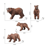 4 Pieces Bear Figurine Realistic Bear Toy Hand-Painted Animal Figurine for School Projects