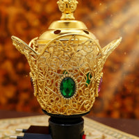 Electric Scent Warmer Electrically-Powered Scent Warmer with Handles Gold-Finished for Home Fragrance, Tea-Serving Areas