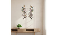 2 Pieces Metal Twining Stem Section Decorations Decorative Metal Wall Art Decor Simple Branch Wall Hangings for Entryway