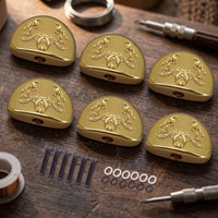 6 Pieces Carved Guitar Tuner Button with Screw Half-Round Guitar Tuner Buttons Decorative Tuning Peg Handles Metal for Guitarists