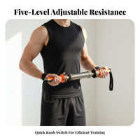 Non-Slip Grip Adjustable Power Twist Bar Easy Adjustment Coil Arm Strength Bar Portable Design Coil Resistance Arm Exerciser Long-Lasting Steel Springs for Men, Women, Beginners, Home Gym, Office