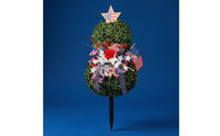 Red White Blue Patriotic Topiary Festive Stake-Mounted Garden Topiary Decorative Accents Patriotic Yard Decoration Low Maintenance for Porch